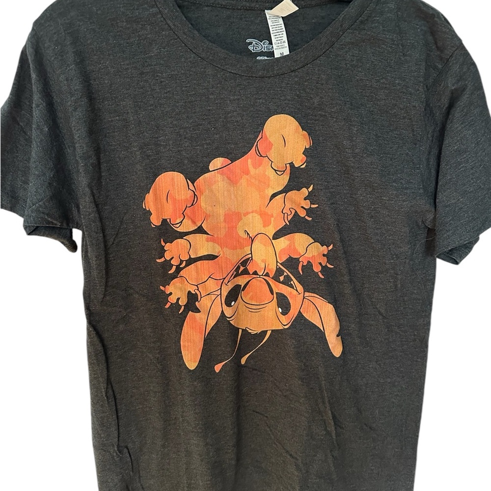 Disney Charcoal T-Shirt with Orange Stitch